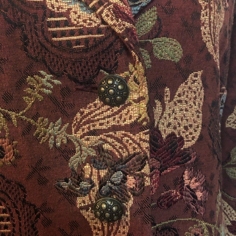 CAbI Vintage 749 Guinevere Jacobean Tapestry Long Coat Size 8 - Picture 8 of 8